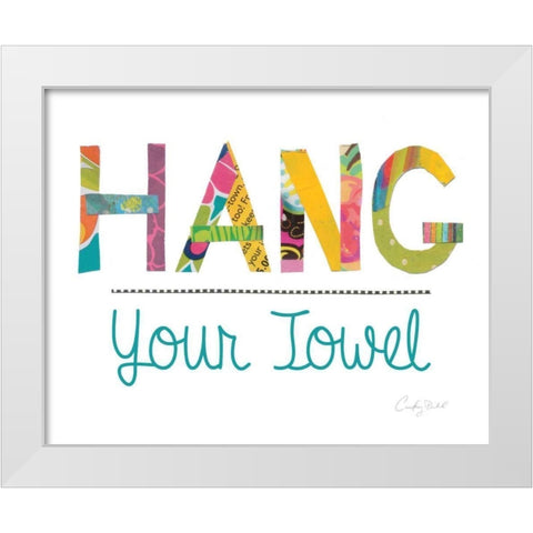 Hang Your Towel White Modern Wood Framed Art Print by Prahl, Courtney
