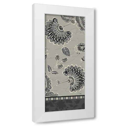 Garden Drawings Dark IV White Modern Wood Framed Art Print by ERR, Pela