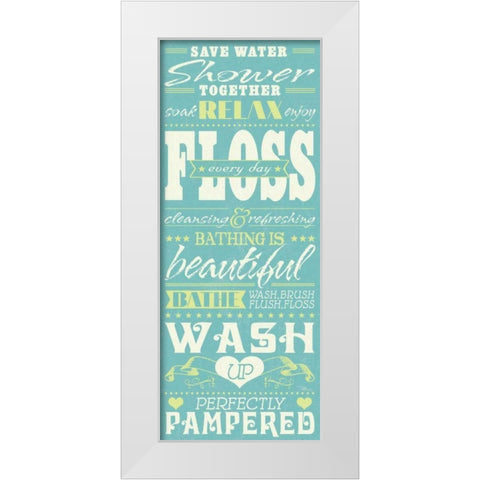 Wash Up II White Modern Wood Framed Art Print by Pela Studio