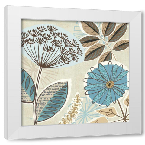 Funky Flowers IV White Modern Wood Framed Art Print by Pela Studio