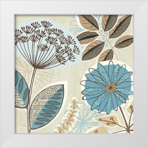 Funky Flowers IV White Modern Wood Framed Art Print by Pela Studio