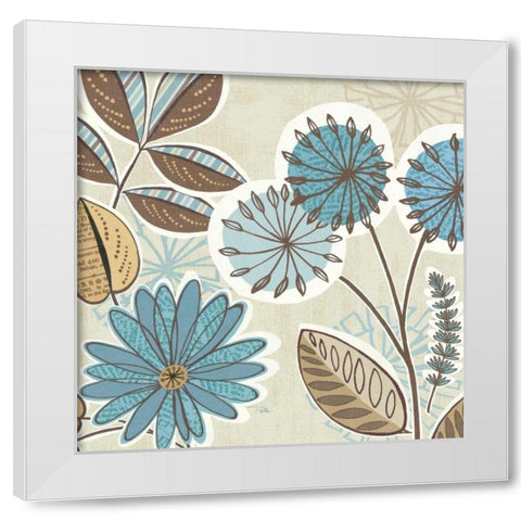 Funky Flowers V White Modern Wood Framed Art Print by Pela Studio
