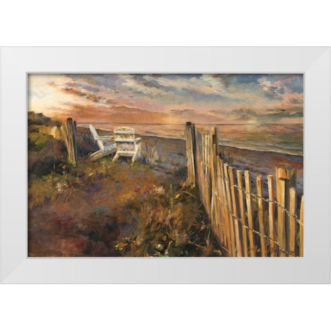 The Beach at Sunset White Modern Wood Framed Art Print by Hageman, Marilyn
