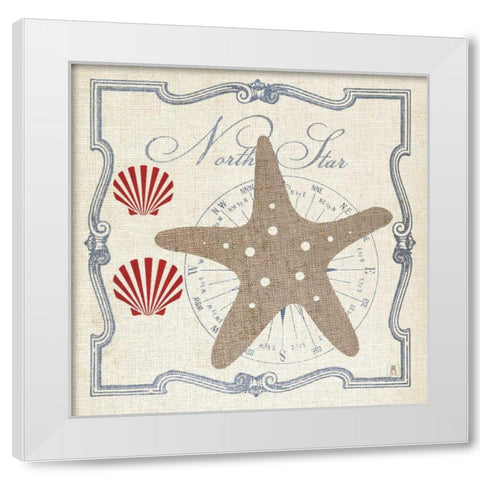 Pacific Starfish White Modern Wood Framed Art Print by Studio Mousseau