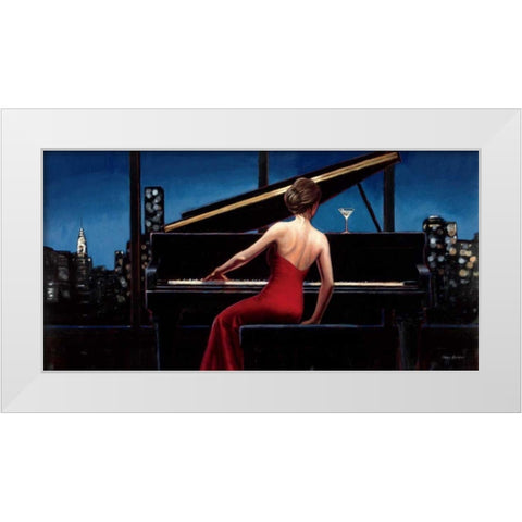 Lady in Red White Modern Wood Framed Art Print by Fabiano, Marco