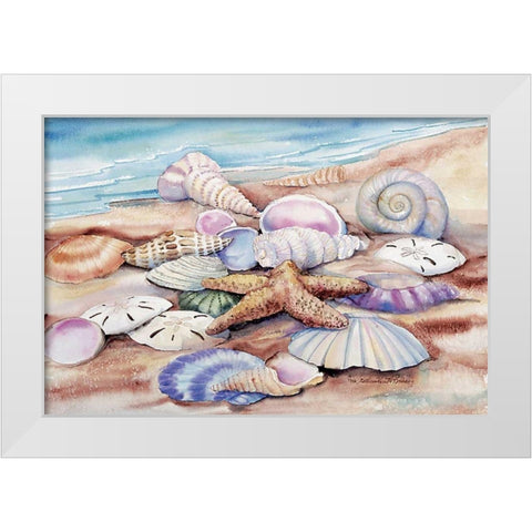 Seashells I White Modern Wood Framed Art Print by McKenna, Kathleen Parr