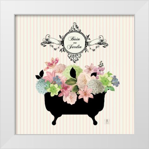 Bain du Jardin I no Border  White Modern Wood Framed Art Print by Mousseau, Studio