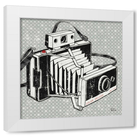 Vintage Analog Camera White Modern Wood Framed Art Print by Mullan, Michael
