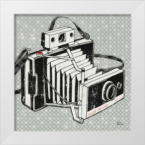 Vintage Analog Camera White Modern Wood Framed Art Print by Mullan, Michael