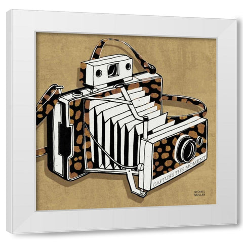 Analog Jungle Camera White Modern Wood Framed Art Print by Mullan, Michael