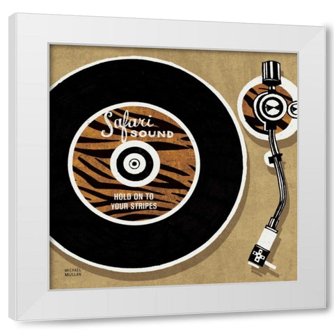 Analog Jungle Record Player White Modern Wood Framed Art Print by Mullan, Michael
