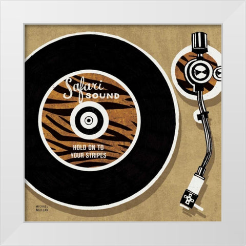 Analog Jungle Record Player White Modern Wood Framed Art Print by Mullan, Michael