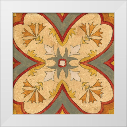 Andalucia Tiles H Color White Modern Wood Framed Art Print by Vassileva, Silvia