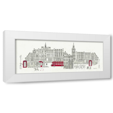 World Cafe Panel  I - London Red White Modern Wood Framed Art Print by Tillmon, Avery
