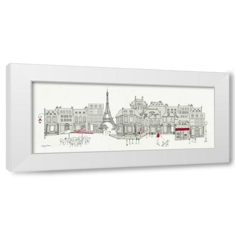 World Cafe Panel II - Paris Red White Modern Wood Framed Art Print by Tillmon, Avery