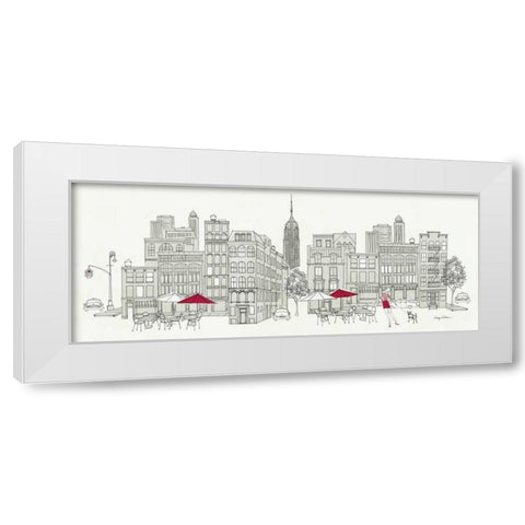World Cafe Panel III - NYC Red White Modern Wood Framed Art Print by Tillmon, Avery