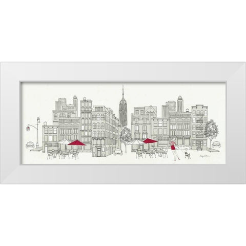 World Cafe Panel III - NYC Red White Modern Wood Framed Art Print by Tillmon, Avery