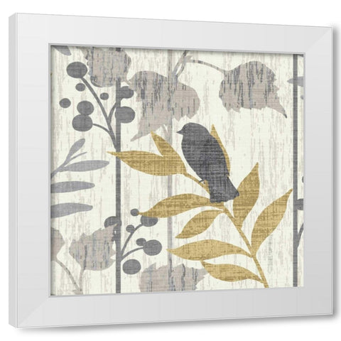 Garden Leaves Square VI White Modern Wood Framed Art Print by Wild Apple Portfolio