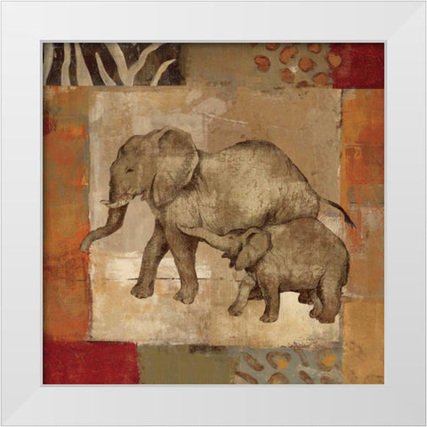 Animals on Safari III White Modern Wood Framed Art Print by Vassileva, Silvia