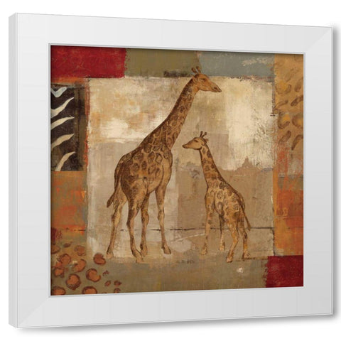 Animals on Safari IV White Modern Wood Framed Art Print by Vassileva, Silvia