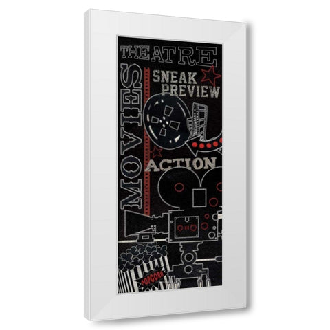 Movie Montage II White Modern Wood Framed Art Print by Pela Studio