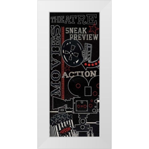 Movie Montage II White Modern Wood Framed Art Print by Pela Studio