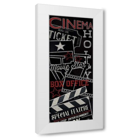 Movie Montage III White Modern Wood Framed Art Print by Pela Studio
