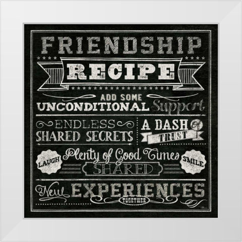 Thoughtful Recipes IV White Modern Wood Framed Art Print by Pela Studio