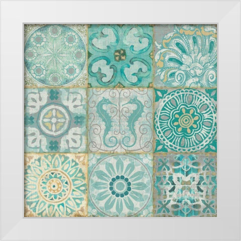 Ocean Tales I White Modern Wood Framed Art Print by Pela Studio