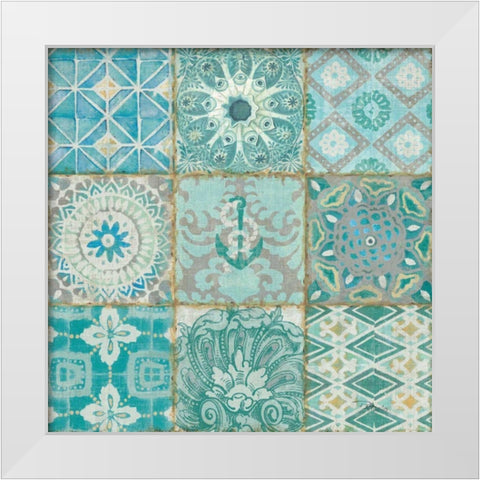 Ocean Tales II White Modern Wood Framed Art Print by Pela Studio