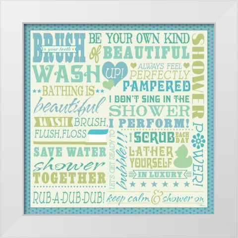Wash Up V White Modern Wood Framed Art Print by Pela Studio