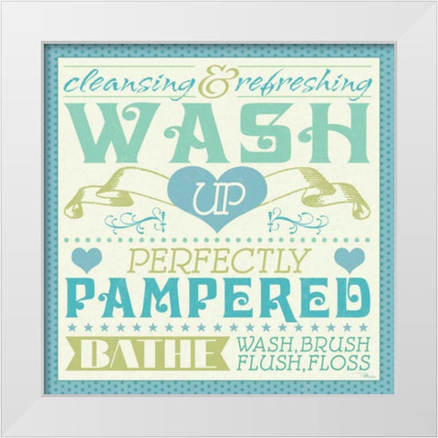 Wash Up VI White Modern Wood Framed Art Print by Pela Studio