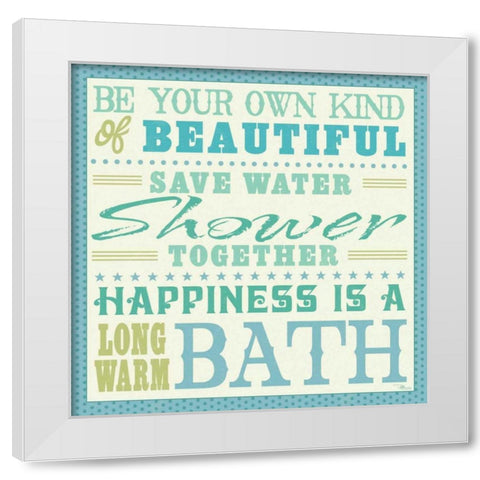 Wash Up VII White Modern Wood Framed Art Print by Pela Studio