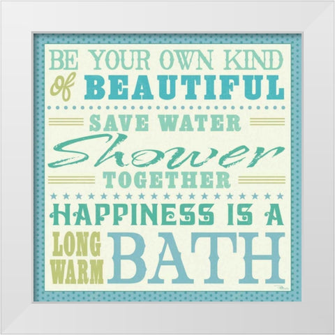 Wash Up VII White Modern Wood Framed Art Print by Pela Studio