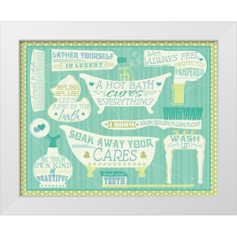 Wash Up VIII White Modern Wood Framed Art Print by Pela Studio