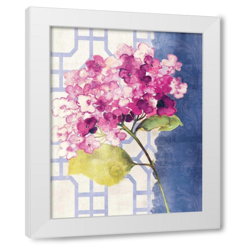 Antique Floral on White I White Modern Wood Framed Art Print by Wild Apple Portfolio