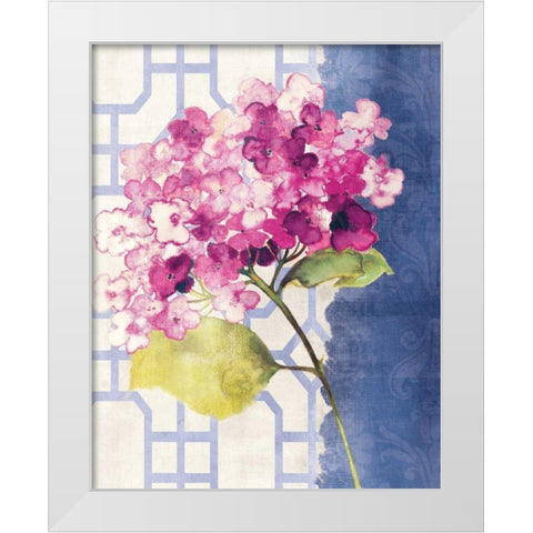 Antique Floral on White I White Modern Wood Framed Art Print by Wild Apple Portfolio