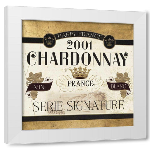 Wine Labels II White Modern Wood Framed Art Print by Pela Studio