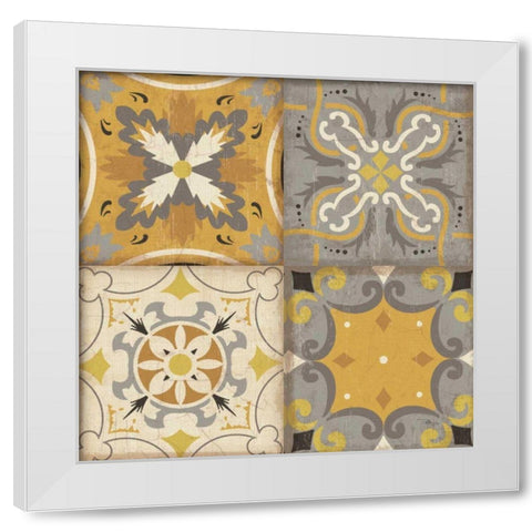 Golden Glow 4pk White Modern Wood Framed Art Print by Pela Studio