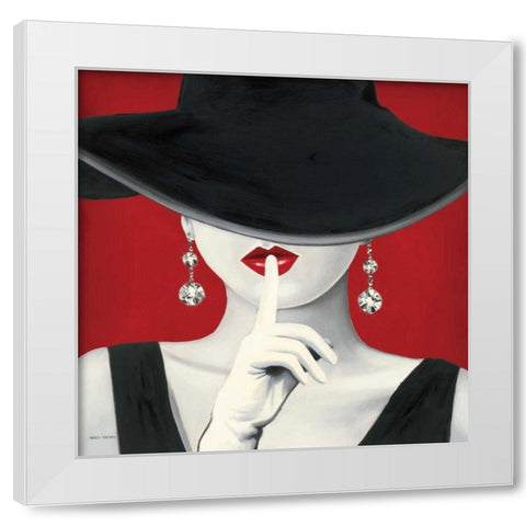 Haute Chapeau Rouge I White Modern Wood Framed Art Print by Fabiano, Marco