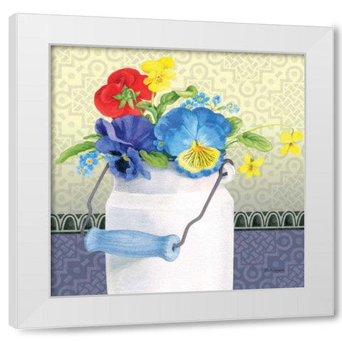 Blue Pansy III no Border White Modern Wood Framed Art Print by Grove, Beth