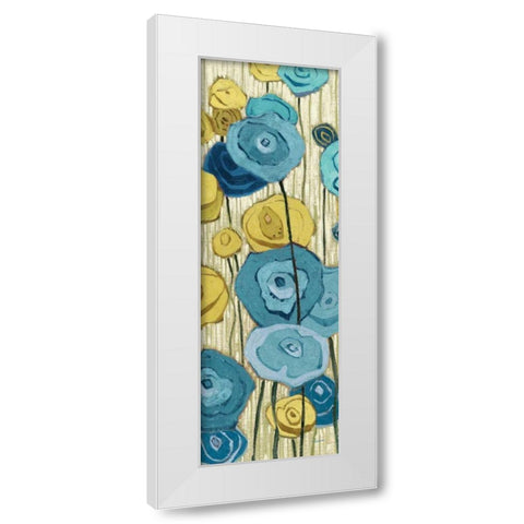 Lemongrass in Blue Panel II White Modern Wood Framed Art Print by Novak, Shirley