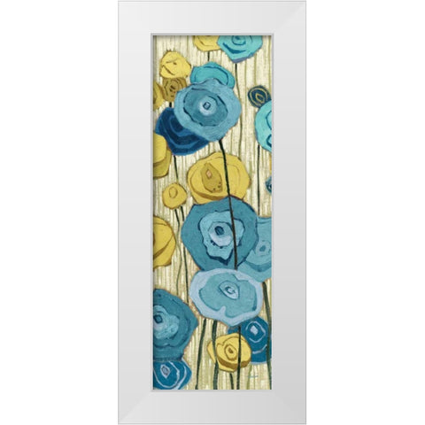 Lemongrass in Blue Panel II White Modern Wood Framed Art Print by Novak, Shirley