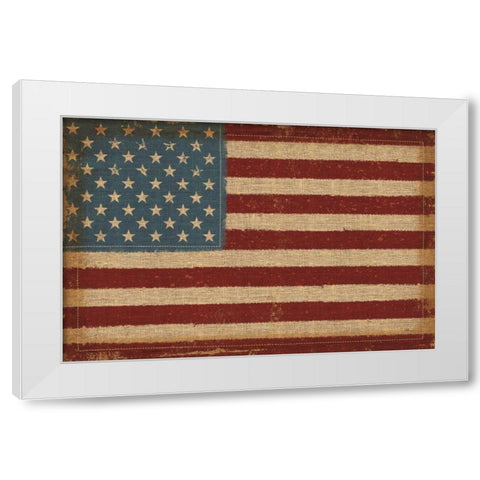 USA Strong White Modern Wood Framed Art Print by Pela Studio