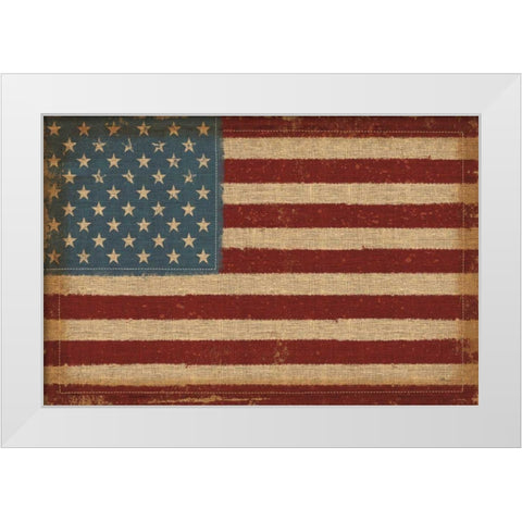 USA Strong White Modern Wood Framed Art Print by Pela Studio