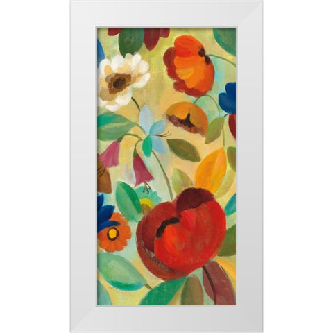 Summer Floral Panel II White Modern Wood Framed Art Print by Vassileva, Silvia