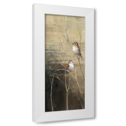 Sparrows at Dusk II White Modern Wood Framed Art Print by Tillmon, Avery
