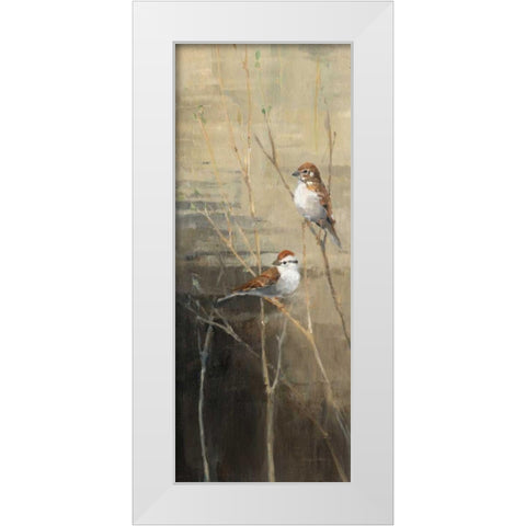 Sparrows at Dusk II White Modern Wood Framed Art Print by Tillmon, Avery