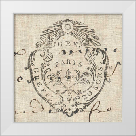 Letter Crest I White Modern Wood Framed Art Print by Wild Apple Portfolio