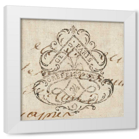 Letter Crest III White Modern Wood Framed Art Print by Wild Apple Portfolio